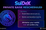 SuiDex Private Raise Rescheduled to June 12 — Testnet Hackathon Launching