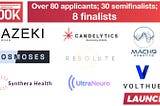 Logos of the 8 MIT 100K Launch Finalists