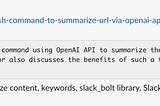 Building a Slack slash command to summarize url via OpenAI API