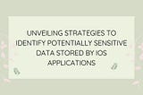 Unveiling Strategies to Identify Potentially Sensitive Data Stored by iOS Applications