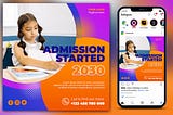 Free Admission Started Social Media Design PSD