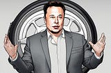 Elon Musk presenting the wheel as a new invention.