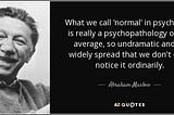 A figure shows a quote about the word “normal,” which psychologists consider imprecise.