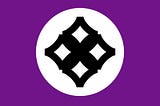 Adinkra symbol, EBAN on a white circle with a Purple background