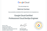 Google Cloud Professional Cloud Devops Engineer Certification