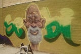 Old man mural graffiti art