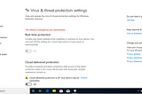 Turn off Windows Defender Real time Protection for Malware Analysis