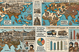 Infographic comparing medieval Asia’s mineral monopolies with modern resource control in the electronics industry, showing the historical continuity of power structures.
