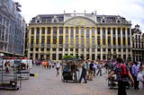 Brussels Grand Place on a cloudy day.