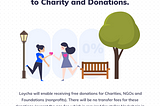 Zero fees for transfers to Charity and Donations.