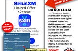 Great deal on SiriusXM … except it’s a scam!