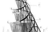 Architectural Vision: Elevation sketch of Vladimir Tatlin’s 1920 Tower Proposal