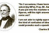quote from Charles Babbage on people’s fallacy in perceiving computer logic