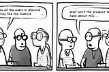 comic of software devs talking about product mangers