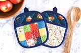 Quilted Potholder Pattern, Gift Idea, PDF File, DIY Handmade, Baking, Christmas, Holiday, Hot Pad, Easy, Tutorial, Sewing, Bonus Gift Tag