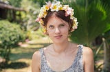 It’s my portrait, a girl, with flower wreath on her head.