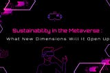 Sustainability in the Metaverse: What New Dimensions Will It Open Up?