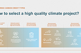How to select a high quality climate project?
