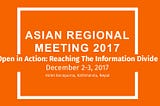 Asian Regional Meeting 2017: Day 1