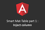Smart Mat-Table part 3 : Inject column