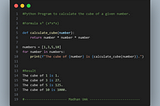 Python Program to calculate the cube of a given number