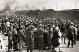 “The ramp at Auschwitz II-Birkenau in German-occupied Poland, around May 1944.”
