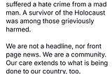 Boulder is Strong — not in Hate but in our Care, our Community, our Love.