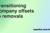 Zopeful Climate advocates for transitioning company offsets to permanent, durable carbon dioxide removal solutions