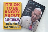 Front covers of books by Bernie Sanders and Jon Snow