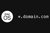 The macOS logo next to “*.domain.com”, representing a wildcard subdomain