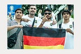 german fans, foreign background german flag