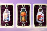 Three tarot pick a card piles: pile 1 — mixture, pile 2 — explosion, pile 3 — mountain