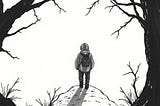 A person standing on the edge of a rock