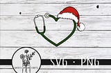Stethoscope with Santa Hat - SVG Cut Files