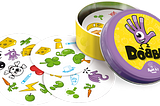 A picture of the traditional game of Dobble.