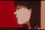 An animated woman staring off into the distance with an alarmed look on her face