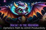 Business Witch Academy image of Ophelia the dragon for the Magic in the Madness: Ophelia’s Path to ADHD Productivity article.