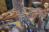 Traffic flow at an intersection