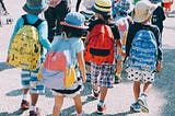 Kids going to school in Japan