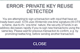 [deprecated] Private Key Reuse Detected — What it means and how to unblock your funds