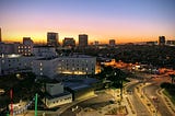 Sunrise view over our local hospital.