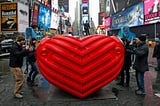 A giant Heart beating in New York City, USA