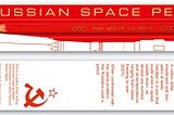 a Russian space pen a pencil in red.