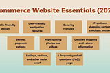 Ecommerce Website Essentials (2022)