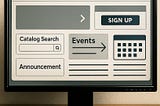 A computer screen showing a chaotic assortment of features of a library website