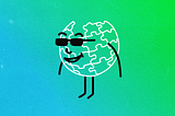An illustration of the Wikipedia puzzle logo wearing sunglasses