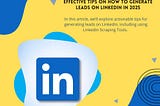 Effective Tips on How to Generate Leads on LinkedIn in 2025