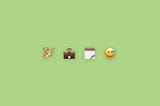 A header image with emoji’s to represent a first day on the job. Emoji’s used are a party hat, breifcase, calendar and smiley face
