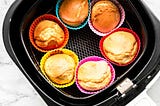 A image of baked cupcakes made using an air fryer