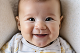 AI generated photo of a smiling baby boy